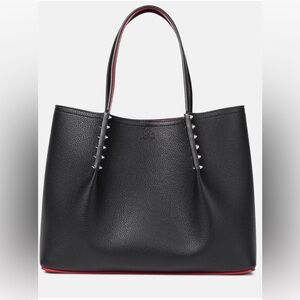Christian Louboutin Black Leather Tote with Signature Red Trim